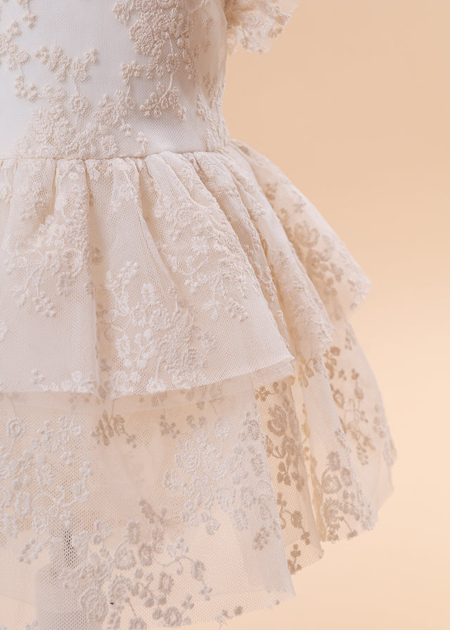 Set Elegant Rochita, Caciulita si Chilotel cu Dantela Capucino AnneBebe