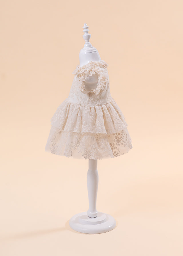 Set Elegant Rochita, Caciulita si Chilotel cu Dantela Capucino AnneBebe