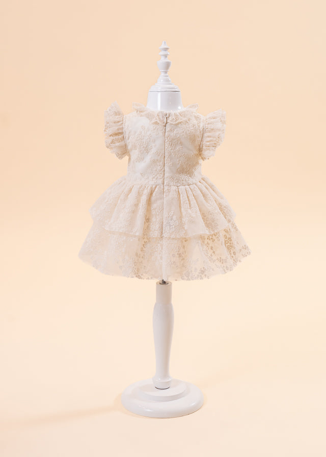 Set Elegant Rochita, Caciulita si Chilotel cu Dantela Capucino AnneBebe