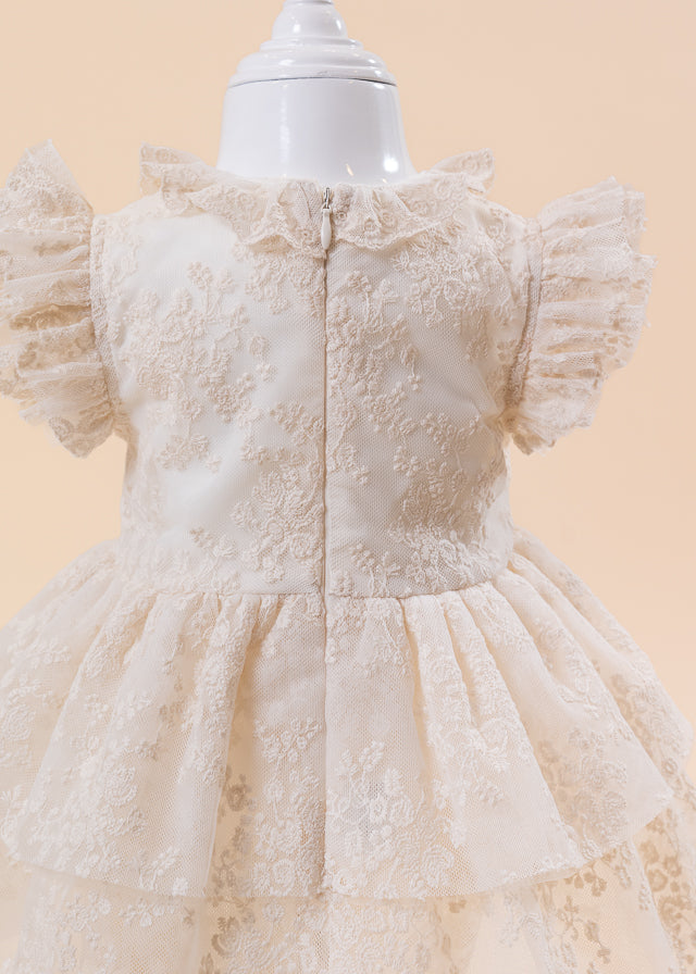 Set Elegant Rochita, Caciulita si Chilotel cu Dantela Capucino AnneBebe