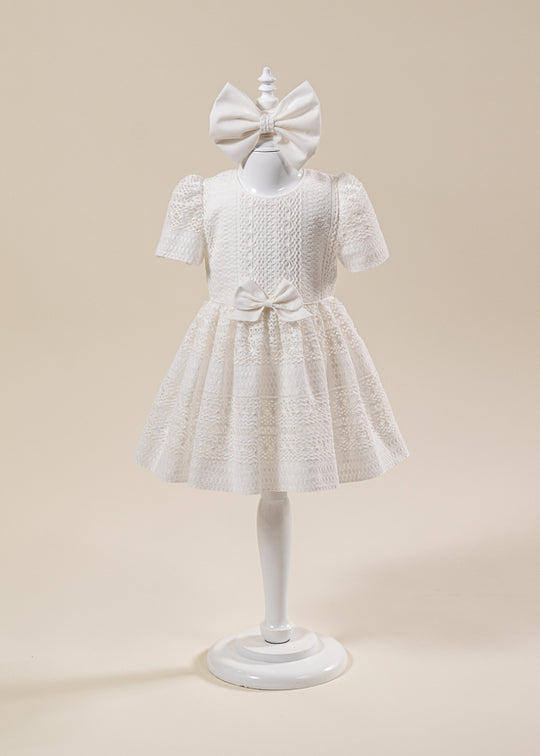 Rochita Annelis Crem Dantela Bumbac Cu Funda In Talie AnneBebe