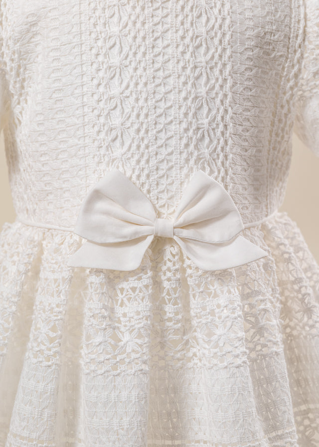 Set Botez Annelis 3 Piese  Rochie Trusou si Lumanare Personalizat Botez AnneBebe