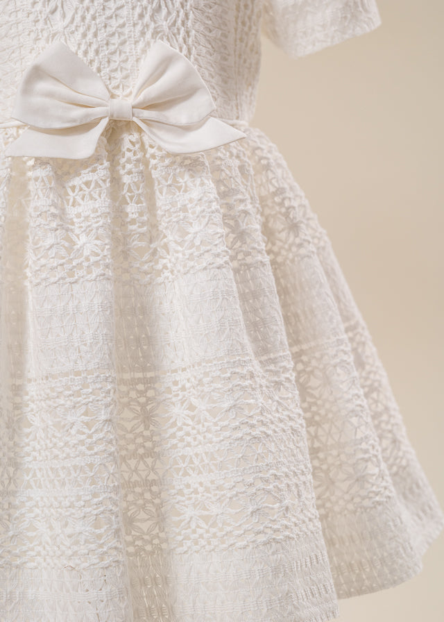 Set Botez Annelis 3 Piese  Rochie Trusou si Lumanare Personalizat Botez AnneBebe