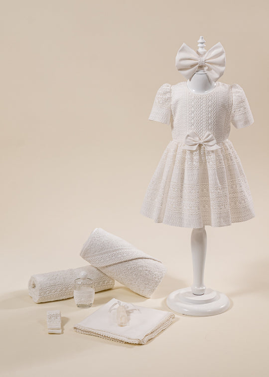 Set Botez Annelis 2 Piese Rochie si Trusou Personalizat AnneBebe