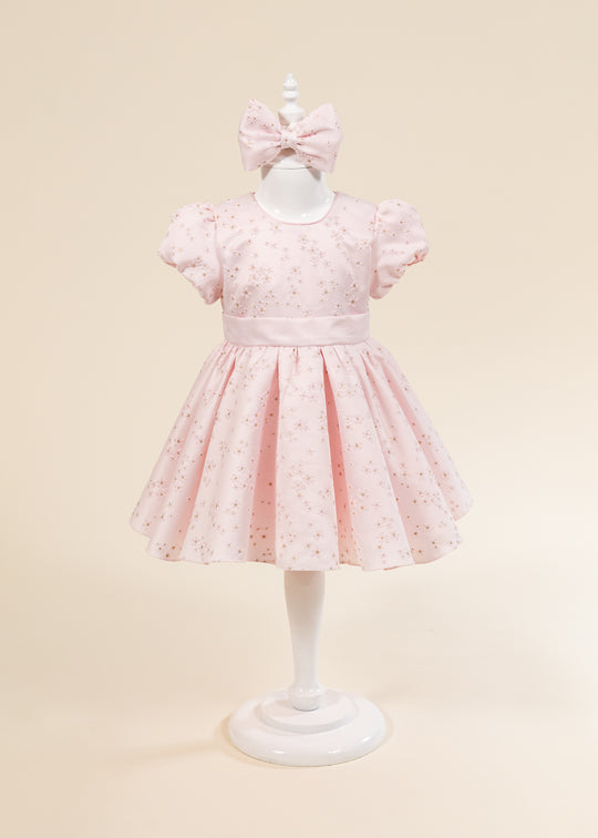 Rochita Roz Brocard Imprimeu Floricele AnneBebe