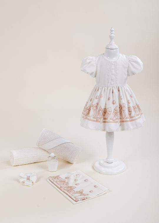 Set Botez Leila 2 Piese Rochita si Trusou Personalizat AnneBebe