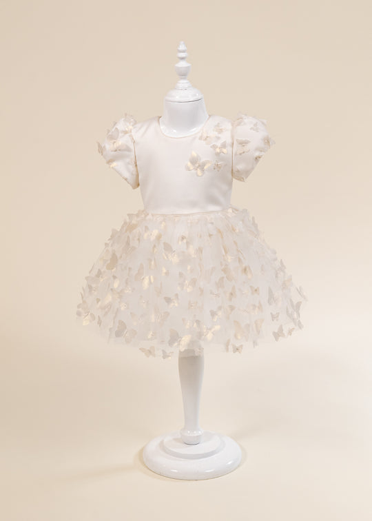 Rochita Bela Crem Fusta Tull Cu Fluturi AnneBebe