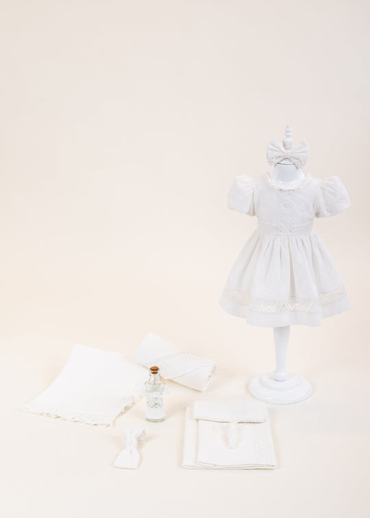 Set Botez Nina 2 Piese Rochita si Trusou Personalizat AnneBebe