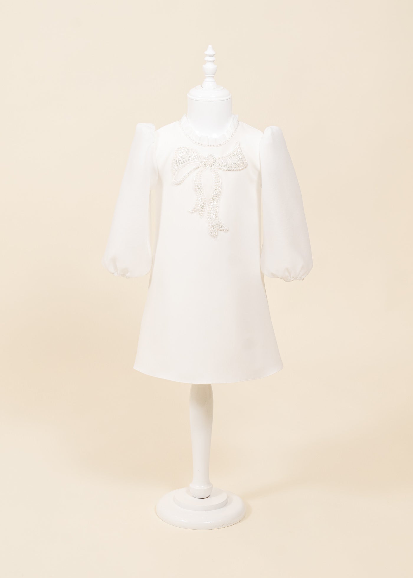 Rochita Crem Funda Brodata Cu Paiete Argintii AnneBebe