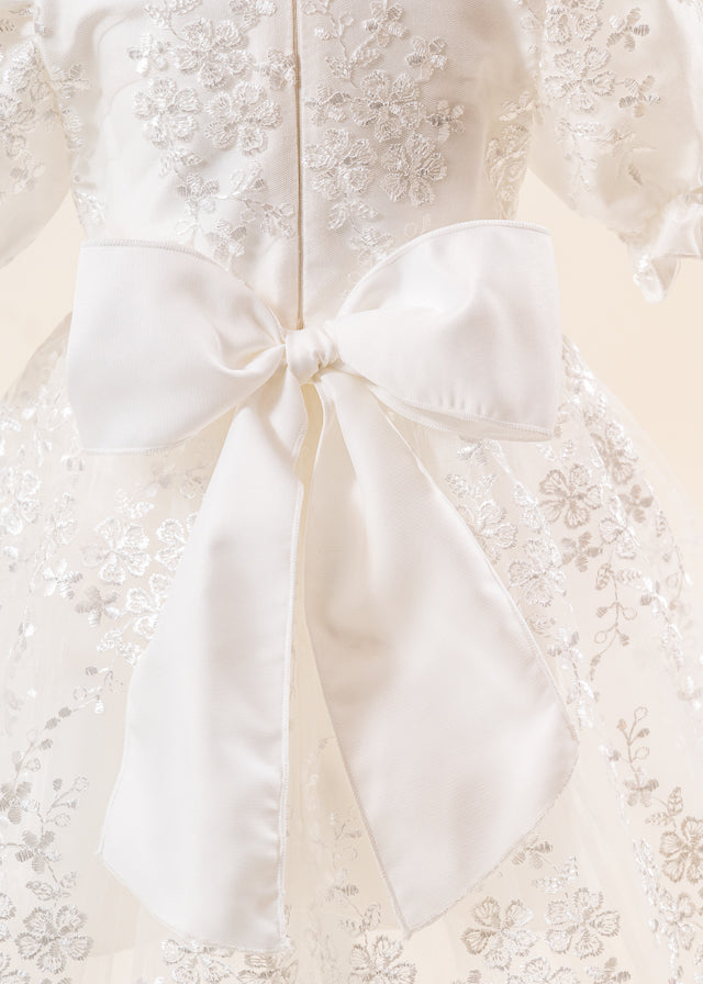 Set Botez Florina 3 Piese  Rochie Trusou si Lumanare Personalizat Botez AnneBebe
