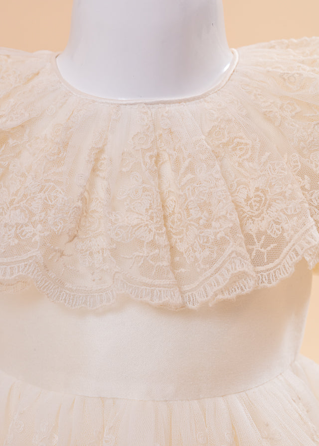 Elegant Dress for Girls Aniela Lace Cappuccino AnneBebe