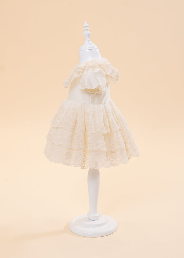 Elegant Dress for Girls Aniela Lace Cappuccino AnneBebe