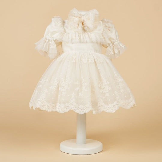 AnneBebe Traditional Cappuccino Lace Girls' Elegant Dress