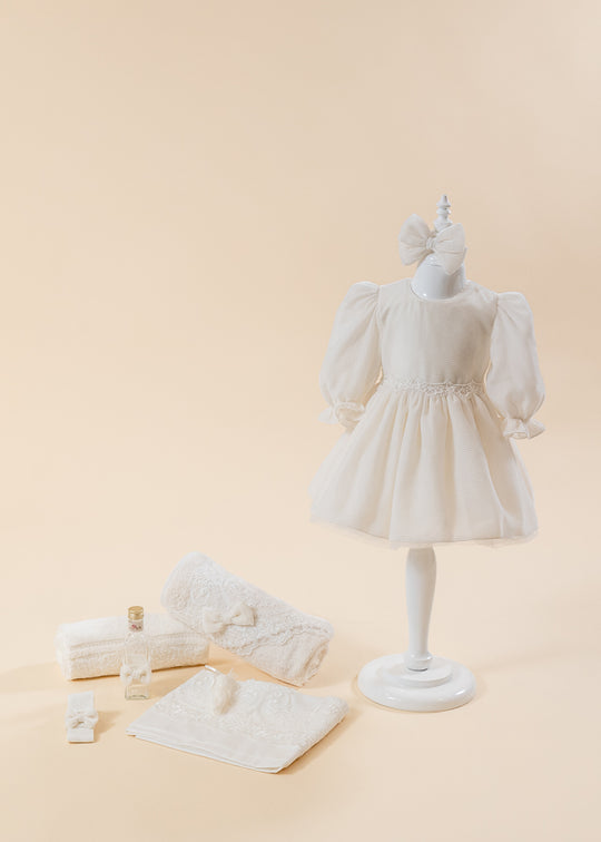 Klara 2 Piece Christening Set Dress and Personalized Trouser AnneBebe