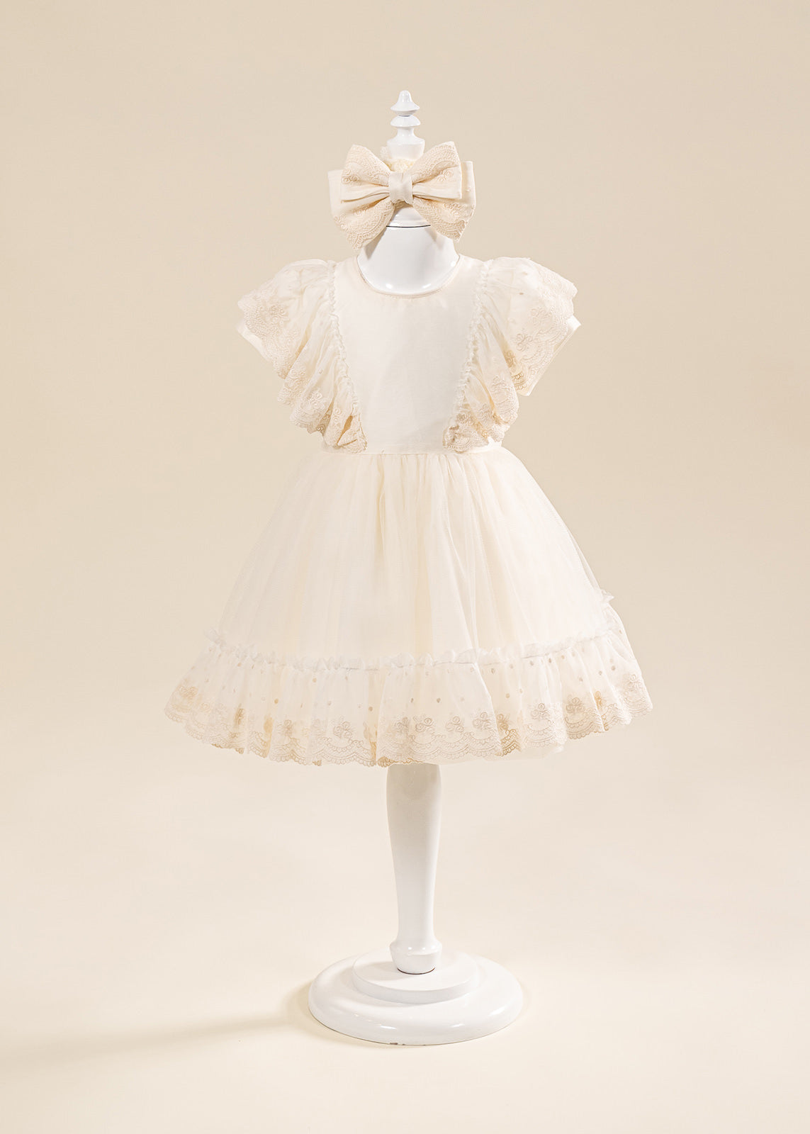 Mira 3 Piece Baptism Set Dress, Trouser and Candle Personalized Baptism AnneBebe