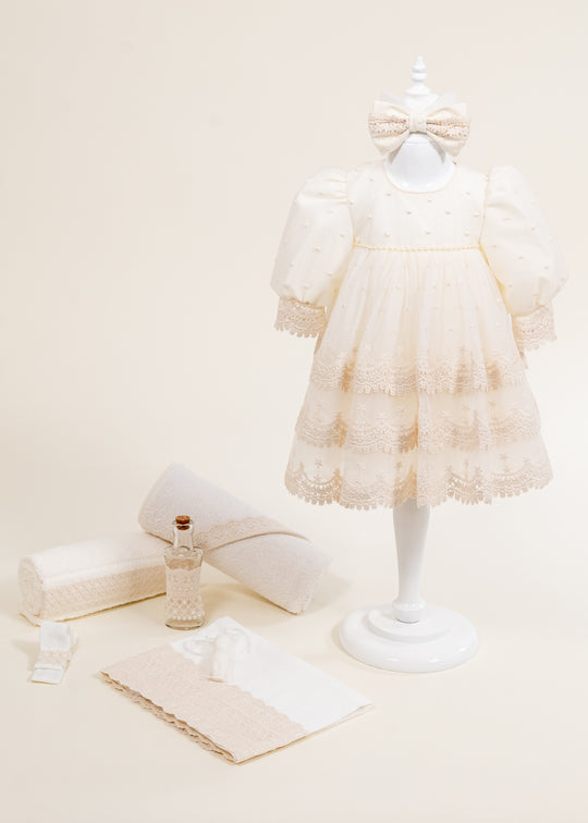 Set Botez Rachel 2 Piese Rochita si Trusou Personalizat AnneBebe