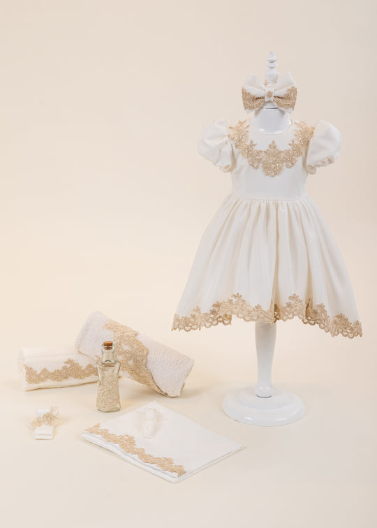 Set Botez Nicoleta 2 Piese, Rochita si Trusou Personalizat AnneBebe