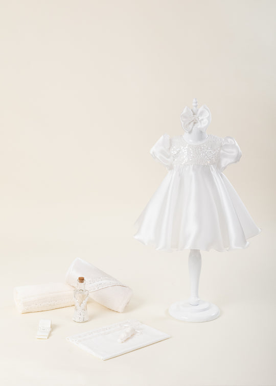 Olga Christening Set 2 Pieces Dress and Personalized AnneBebe Layette