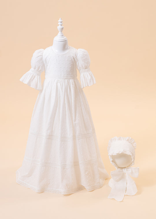 Rochita Catolica Crem Picouri Cu Caciulita AnneBebe