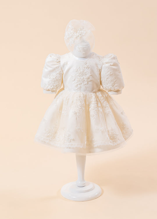 Anais Cream Lace Dress With Pearls AnneBebe