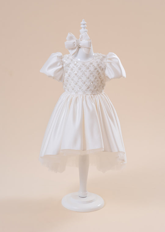 Elegant Ceremony Dress Lolita Baby Princess Cream Bust Pearls Rhombus Model AnneBebe