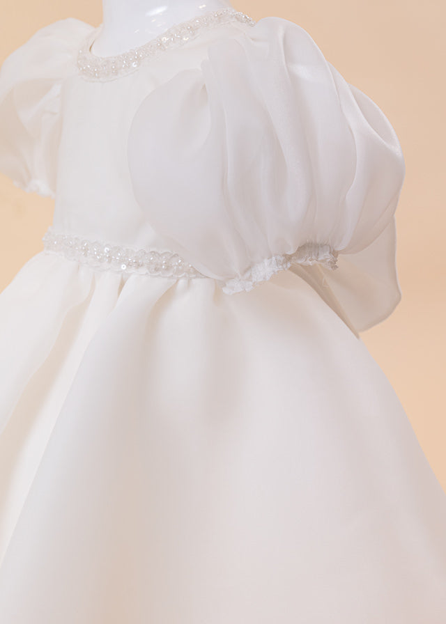 Elegant Cezara Dress Cream Organza Puff Sleeves AnneBebe