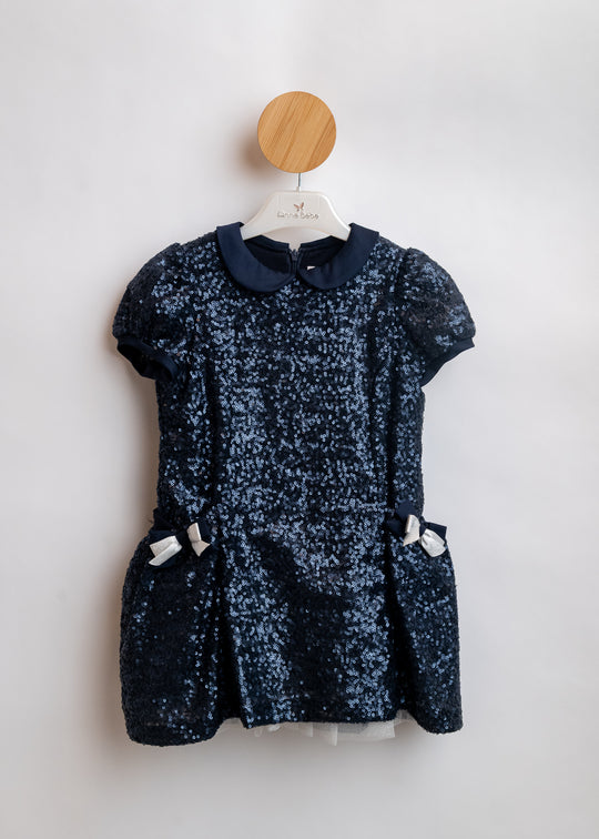 Navy Blue Sequin Dress
