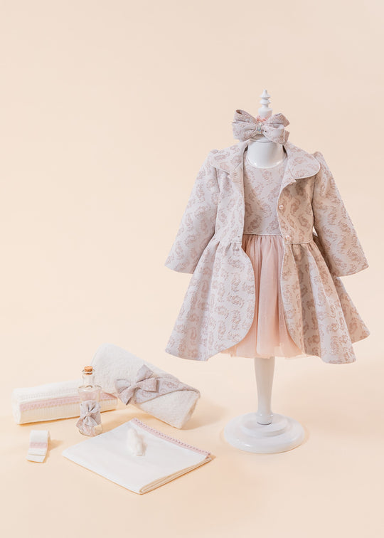 Melania 2 Piece Christening Set Dress and Personalized Trouser AnneBebe