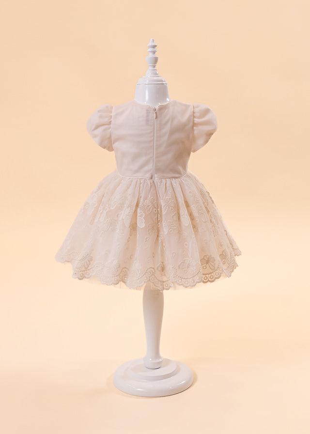 Elegant Dress Aida Cappuccino Butterfly Embroidery AnneBebe