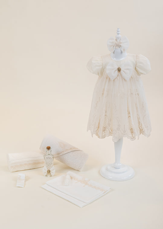 Set Botez Georgia 2 Piese, Rochita si Trusou Personalizat AnneBebe