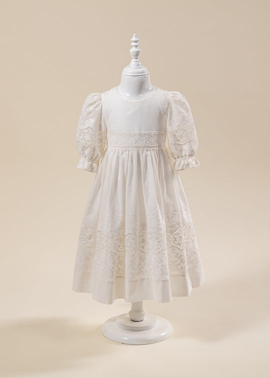 Rochita Catolica Maria Crem Broderie Bumbac AnneBebe