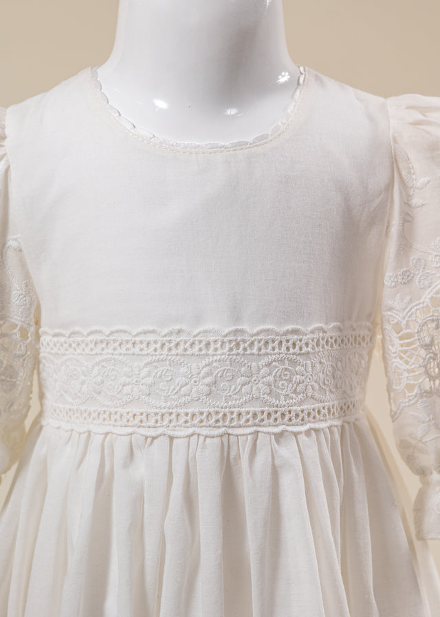 Rochita Catolica Maria Crem Broderie Bumbac AnneBebe
