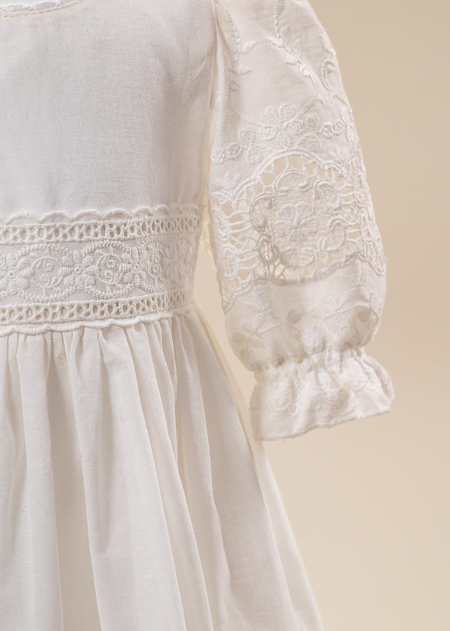 Rochita Catolica Maria Crem Broderie Bumbac AnneBebe