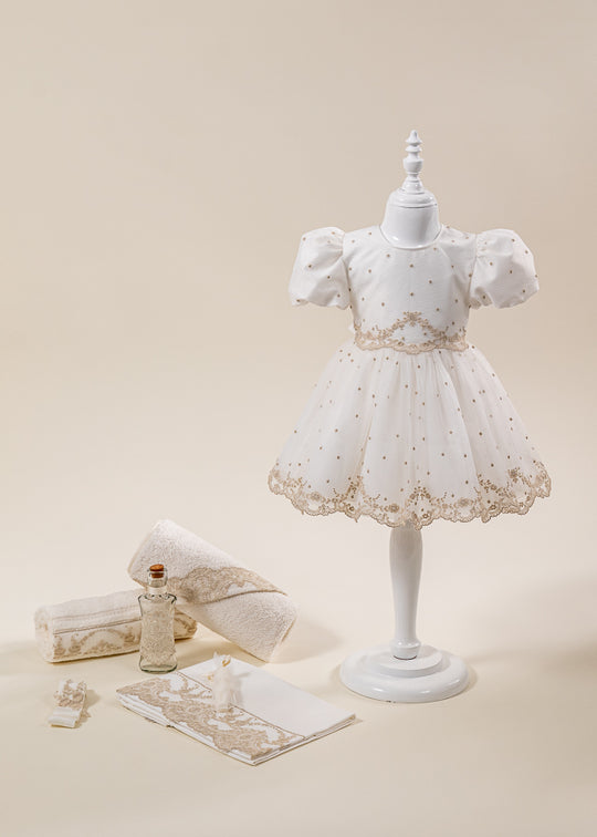 Set Botez Danielle 2 Piese Rochie si Trusou Personalizat AnneBebe