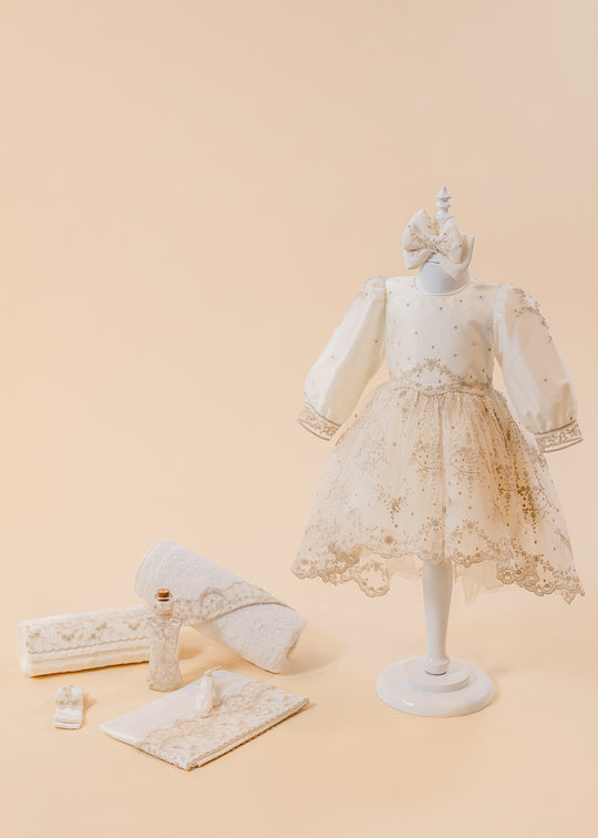 Baptism Set Sandra 2 Pieces Dress and Personalized Trouser AnneBebe