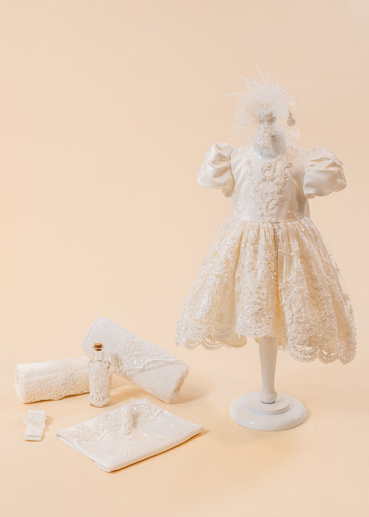 Zoe Baptism Set 2 Pieces Dress and Personalized Trouser AnneBebe