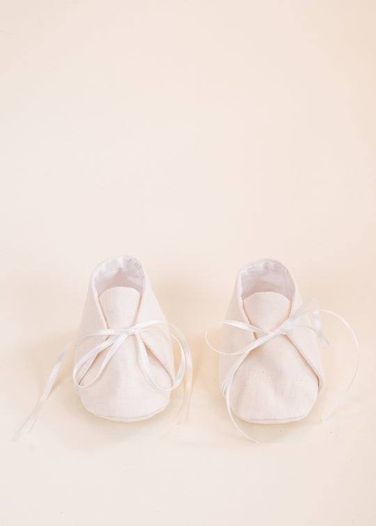 Pantofi de Ceremonie Crem din Bumbac pentru Baieti – AnneBebe