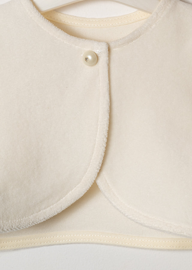 Ivory Cream Plush Baby Bolero AnneBebe