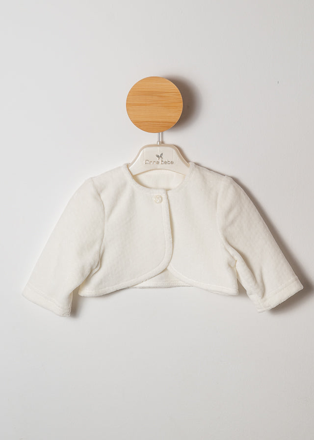 Bolero Plush Velvet Ivory Cream for babies AnneBebe