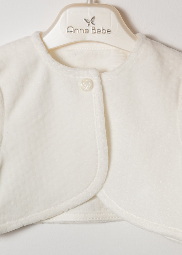Bolero Plush Velvet Ivory Cream for babies AnneBebe