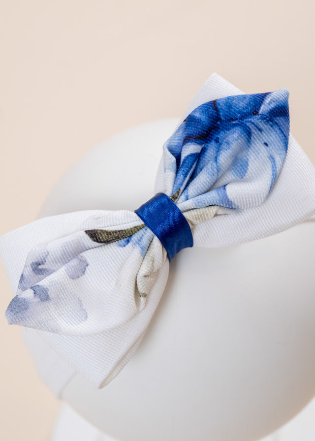 Elegant Daniela Headband With Blue Flower Bows 