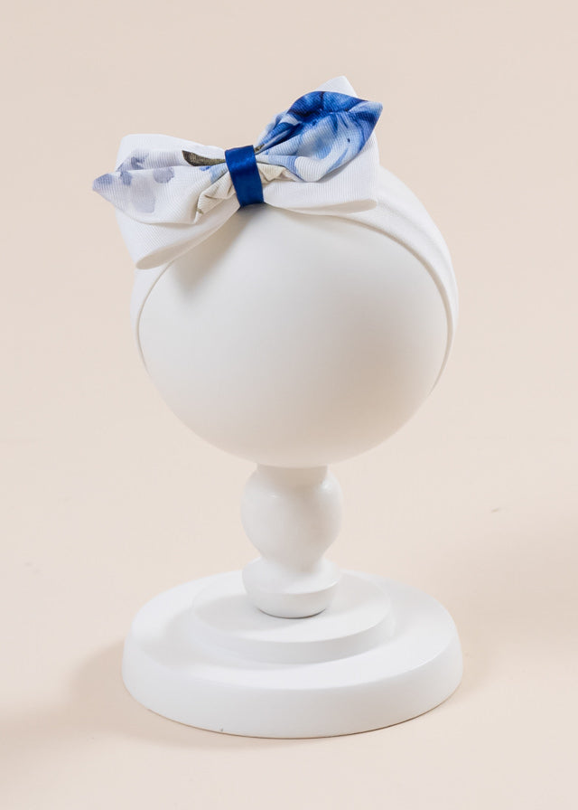 Elegant Daniela Headband With Blue Flower Bows 