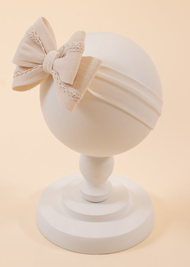 Elena headband Cappuccino AnneBebe muslin bow