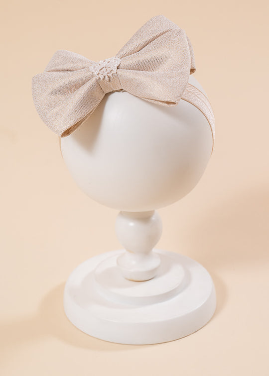 Gabriela Headband Cappuccino Bows With Gold AnneBebe