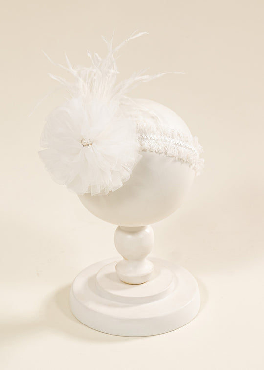 Bentita Universala Pampon Ivory Cu Fulg Botez Fetite AnneBebe