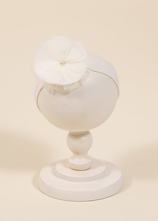Cataleya Cream Flower Headband with Pearl AnneBebe
