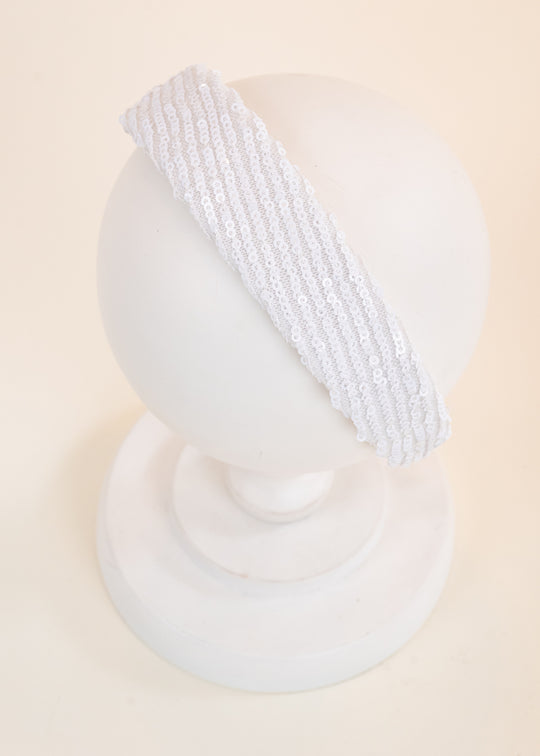 AnneBebe White Sequin Headband