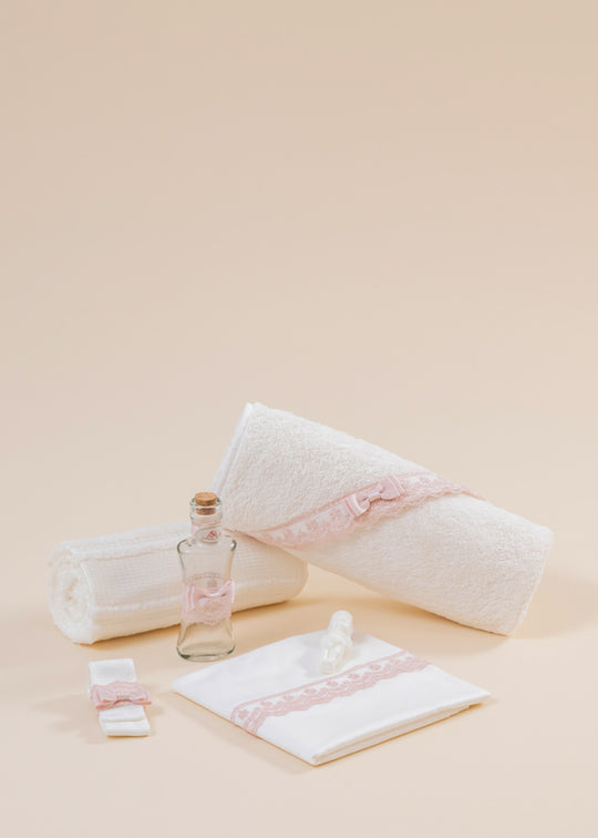 Trusou Botez Crem Dantela Roz Pudra AnneBebe