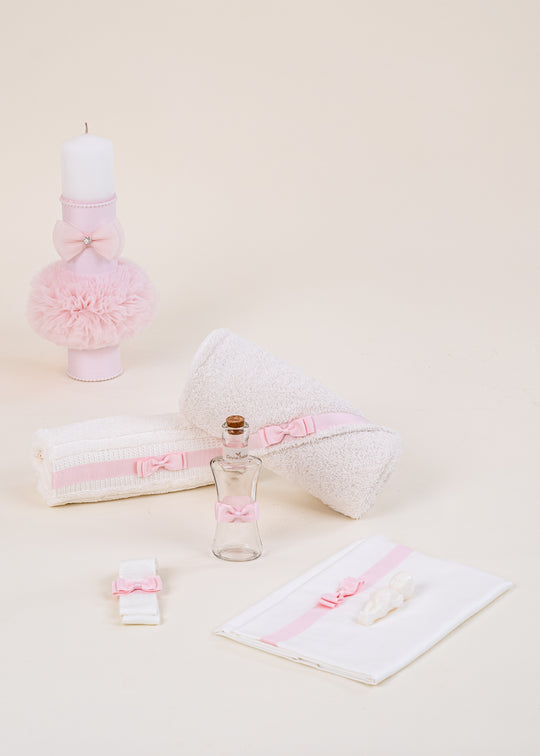 Set Botez Franci (Lily) Trusou si Lumanare 2 Piese Personalizat pentru Fetite – Franci | AnneBebe