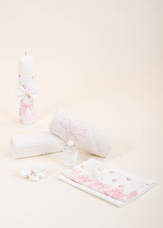 Set Botez Letty 2 Piese, Lumanare si Trusou Personalizat Botez AnneBebe